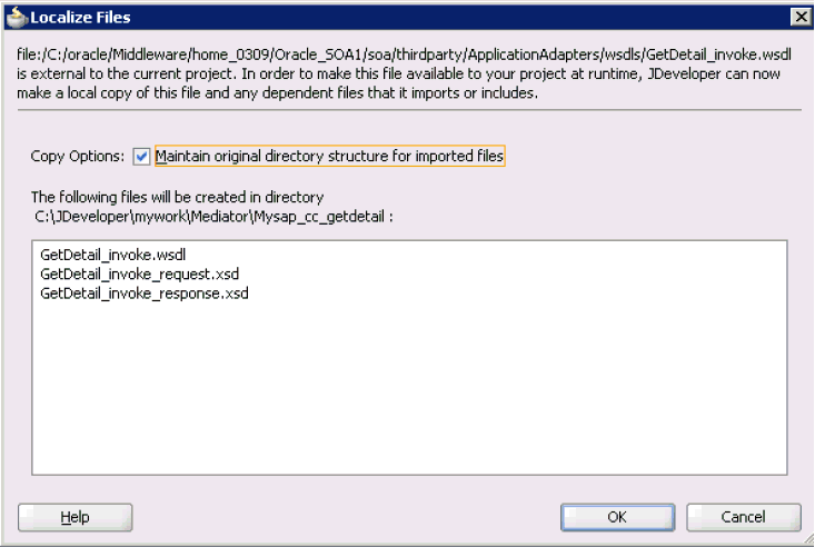 Localize Files dialog box