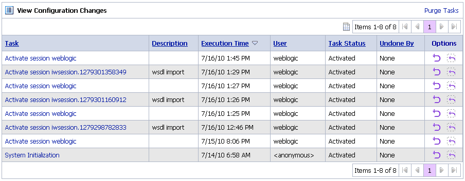 View Configuration Changes page