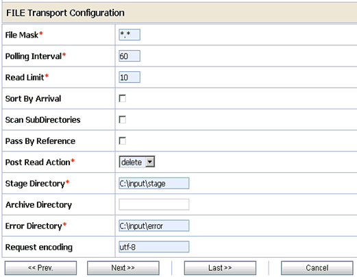 File Transport Configuration