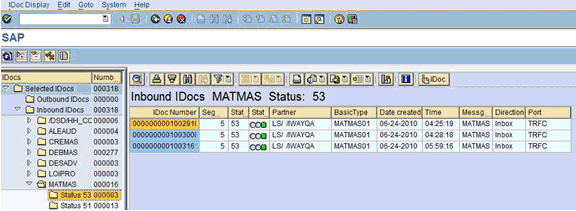 SAP IDoc monitor console