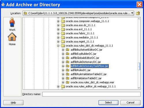 Adding the Task Flow JAR to the Project