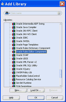 Adding the Oracle Rules Editor Component