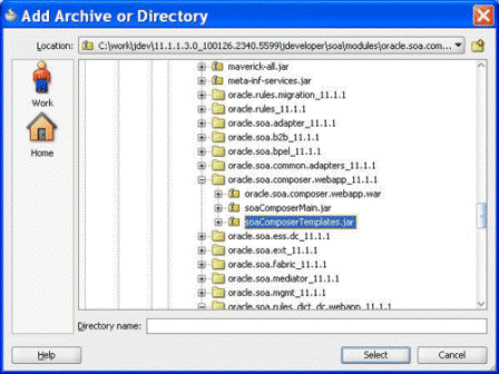 Adding the SOA Composer Template