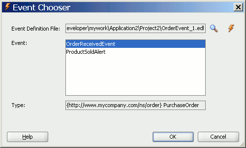 Event Chooser dialog