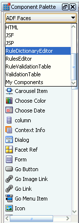 Rule Dictionary Editor Library in the Component Palette