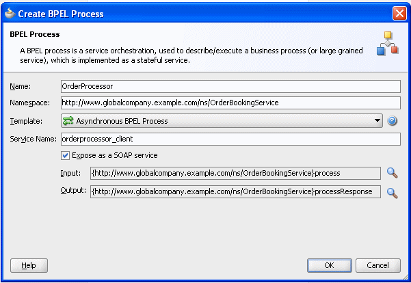 Create BPEL process