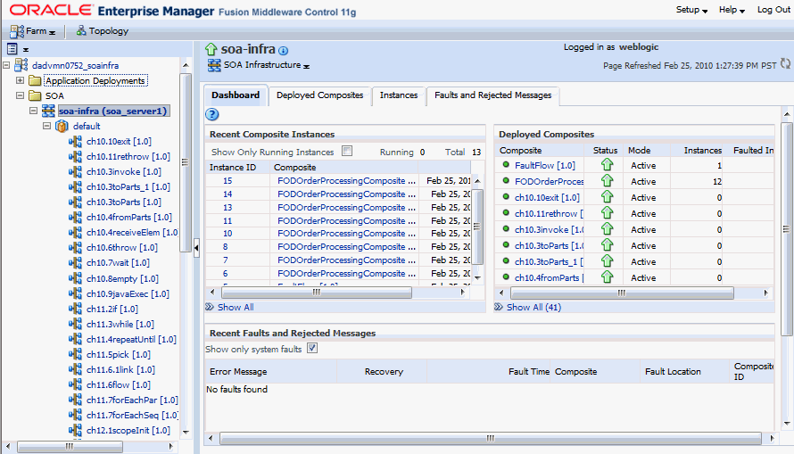 Oracle Enterprise Manager Fusion Middleware Control Console