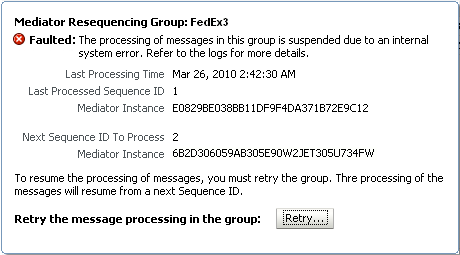 Group faulted due to a system error