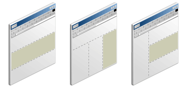 Three different region configurations