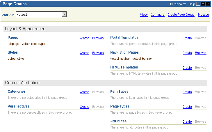 The Page Groups portlet