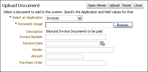 Description of IPM Upload Document screen.