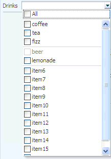 selectManyChoice component