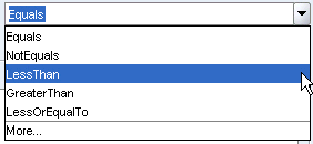 Combo Box with List of Values LOV type.