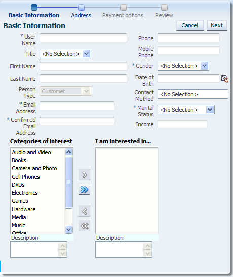 FOD customer registration form