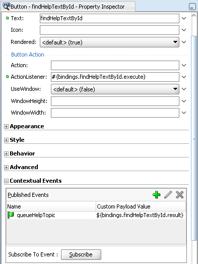 Property Inspector for Contextual Events