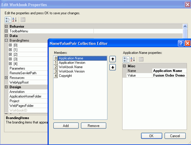 Design-time View of Branding Items in the MPL Module