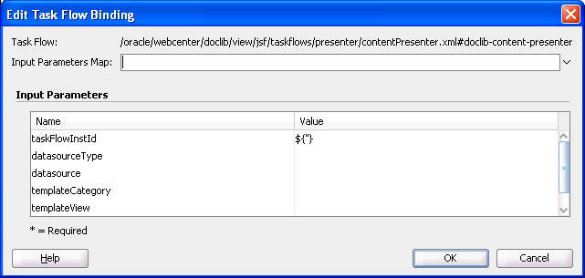 Specifying Parameters for Content Presenter Task Flow