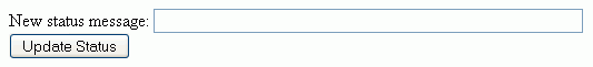 HTML page for entering new status