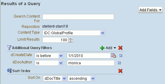 Adding Query Criteria Fields