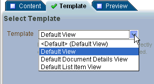 Selecting the template