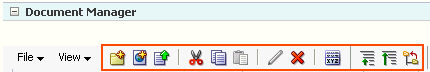 Document Manager task flow toolbar