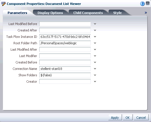 Task flow properties in the Properties panel