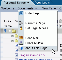 Personal Space Documents Tab Actions Menu
