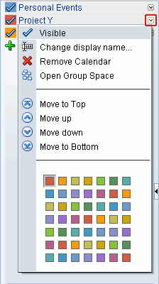 Calendar overlay menu