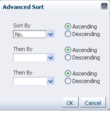 Advanced Sort dialog