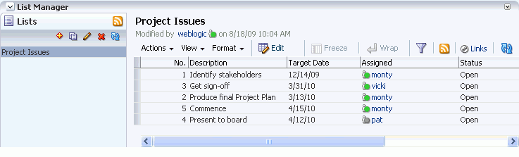 List Manage task flow