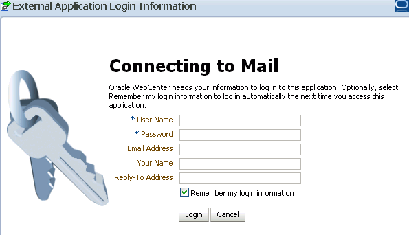 Login Form for external applications