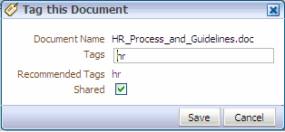 Tag this Item dialog box