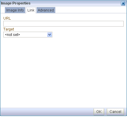 Link tab in Image Properties dialog