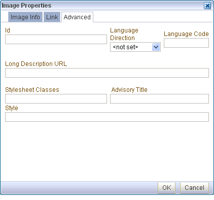 Advanced tab in Image Properties dialog