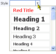 Style dropdown list