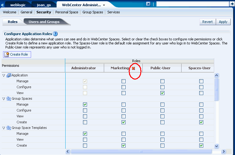 Deleting a User Role