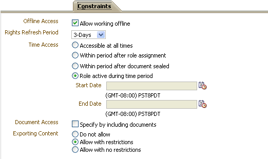 Constraints tab