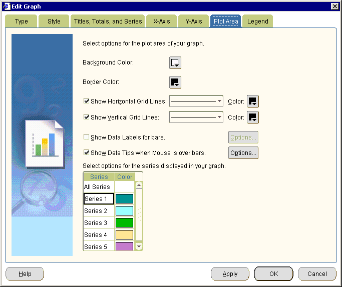 The Plot Area dialog.