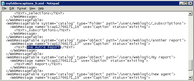 Exported caption xml file after translation into French.