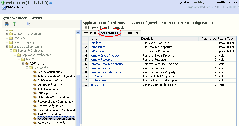 MBean Browser - Concurrency settings