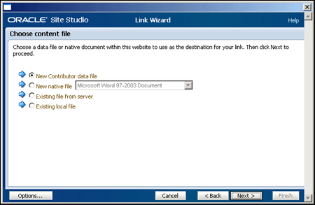 Choose Content File dialog