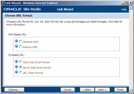 Create hyperlink Wizard - Choose Format dialog box