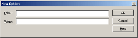 New Option dialog box
