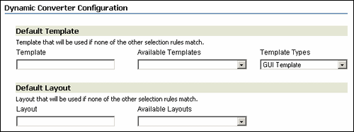 The Dynamic Converter Configuration page