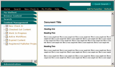 A converted document using a layout template