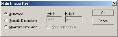 Formatting Graphics - Main Image Size Dialog