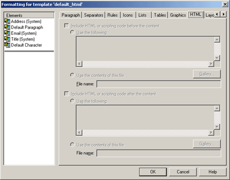 Formatting HTML Dialog