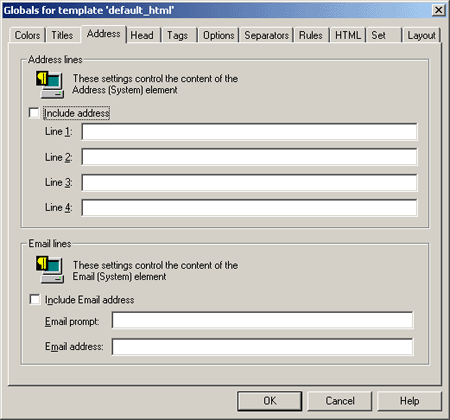 Address Element Tab