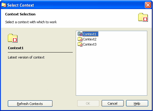 Select Context dialog