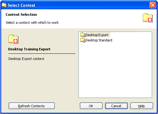 Select Context dialog